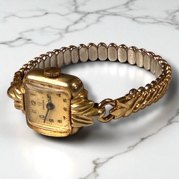 Vintage Omega Cocktail Watch Womens 14k GF Manual Wind 12k GF Bracelet WORKS - Picture 1 of 12